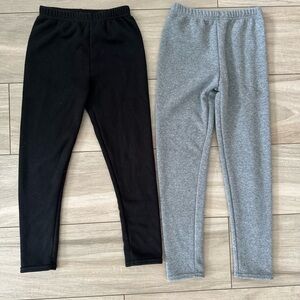 Kids Black and Gray fleece pants 7/8
